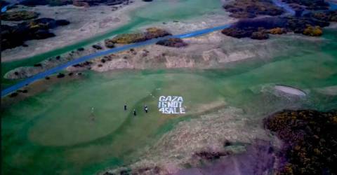 Gaza protesters vandalise Trumps Scottish golf resort