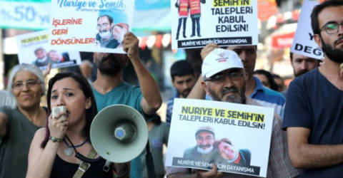 Hunger-striking pair become symbols of Turkey purge