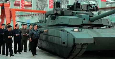 North Koreas Kim visits tank factory, touts progress in Korean-style tanks