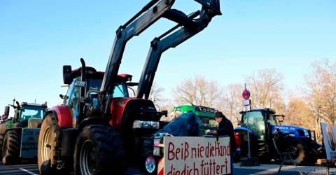German farmers descend on Berlin with tractors in protest against