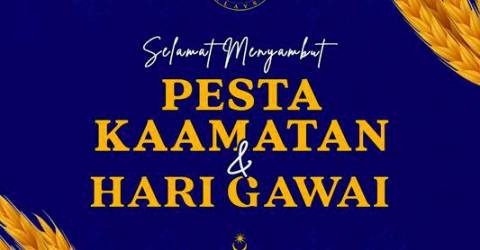 Agong, Raja Permaisuri zahir ucapan selamat Hari Gawai dan Pesta Kaamatan