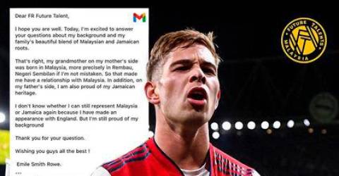 Arsenal’s Smith-Rowe says his grandmother was born in Rembau