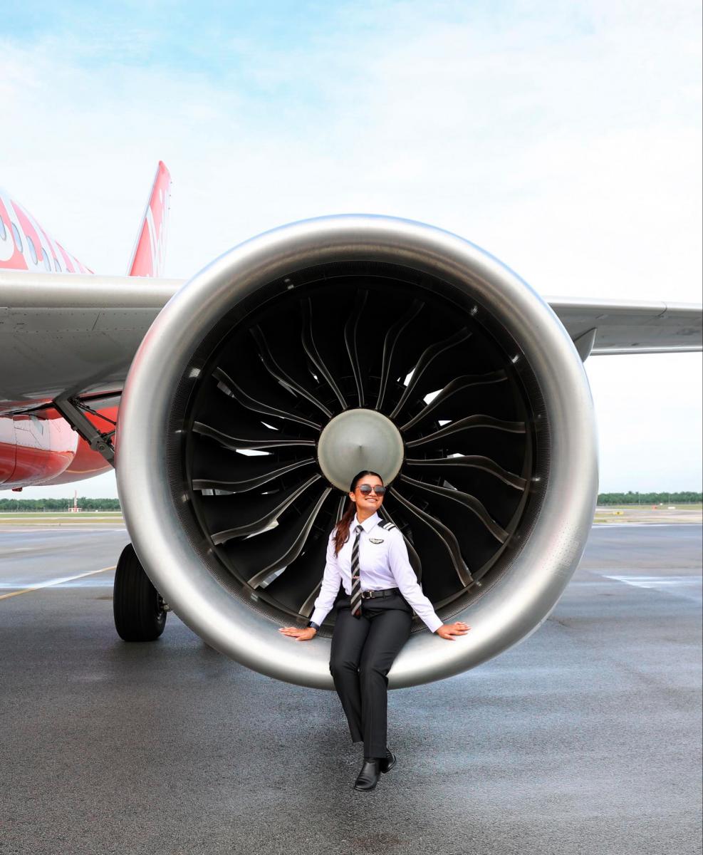 $!Sarra has been flying operationally for two years as a First Officer with AirAsia.