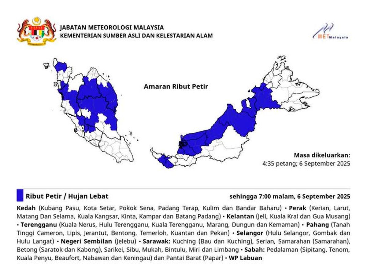 Gambar Kredit: Jabatan Meteorologi Malaysia /Facebook