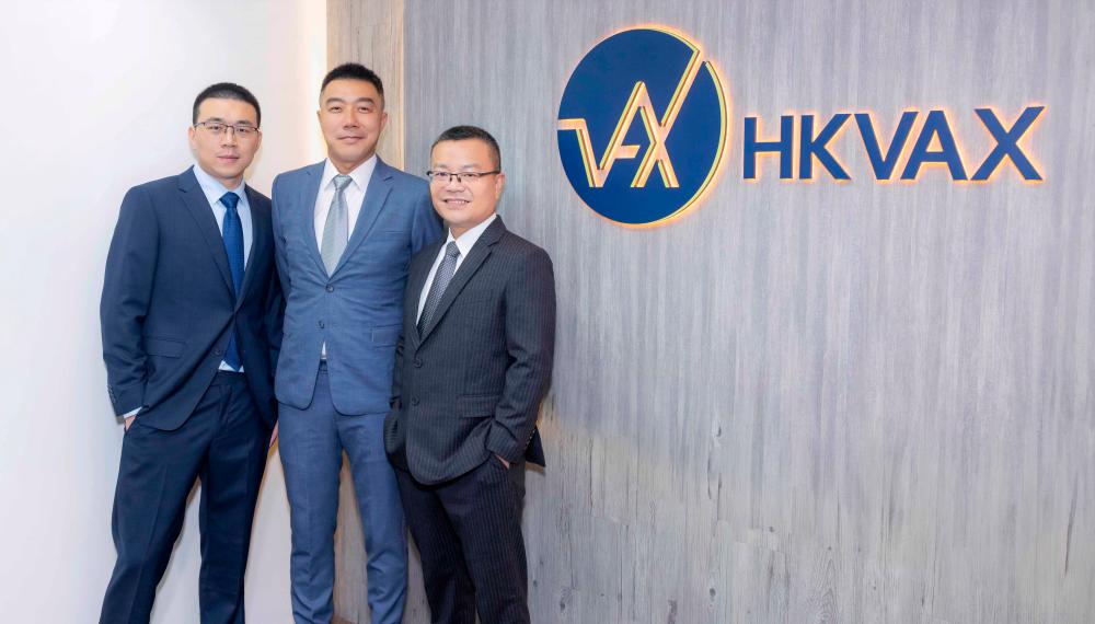 From left to right: Simon Liu, Co-Founder and CTO of HKVAX; Dr. Anthony Ng, Co-Founder and CEO of HKVAX; and Sam Fok, Co-Founder and COO of HKVAX