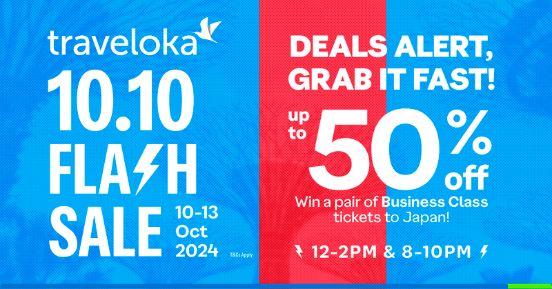 This 10.10, find exciting deals of up to 50% off up for grabs on Traveloka!