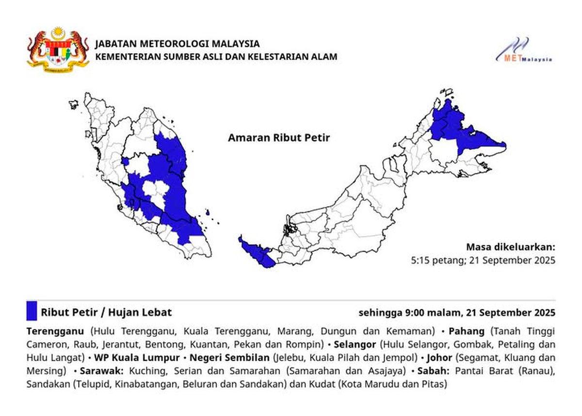Gambar Kredit: MetMalaysia / Facebook