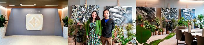 $!From left to right - The art installation created by Temsuyanger Longkumer; Artists Annette Fernando (far left) and Temsuyanger Longkumer; The art installation created by Annette Fernando