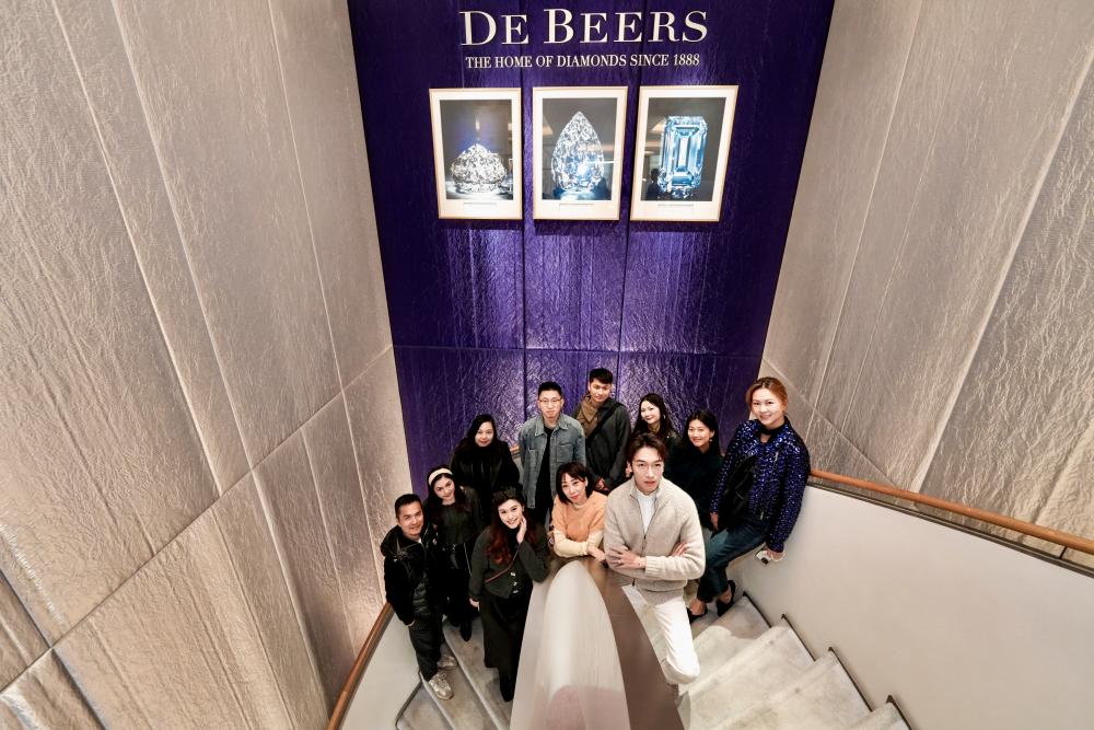 Media visiting De Beers Jewellers flagship store on Bond Street