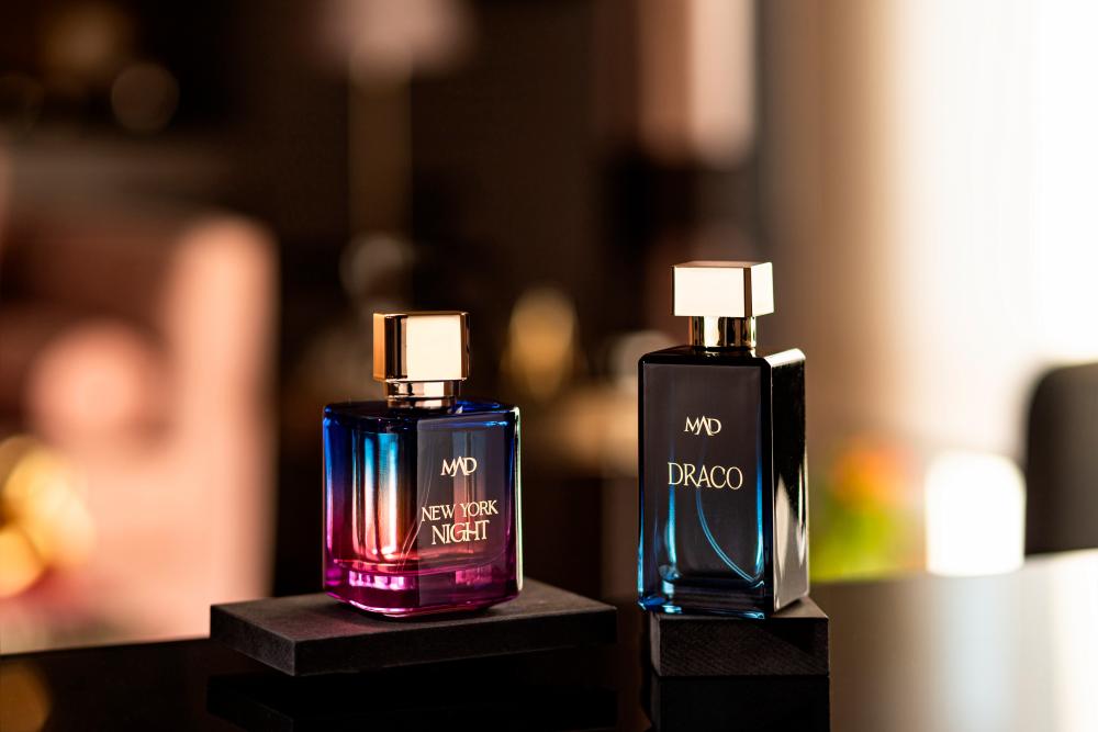 Two of MAD Parfumeur’s recent releases, New York Night (left) and Draco (right)