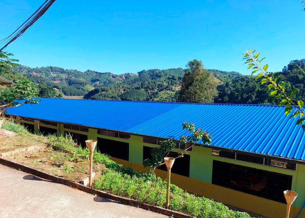 The newly renovated school building for students and teachers at Ban Huay Eun School.