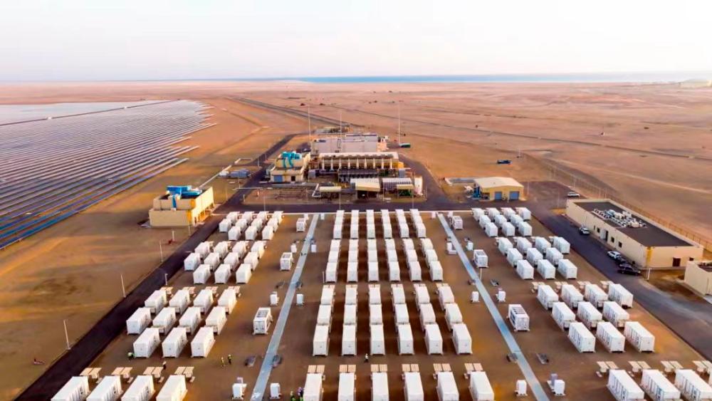 The construction site of the 1.3 GWh energy storage project, Tabuk Province, Saudi Arabia. /CFP