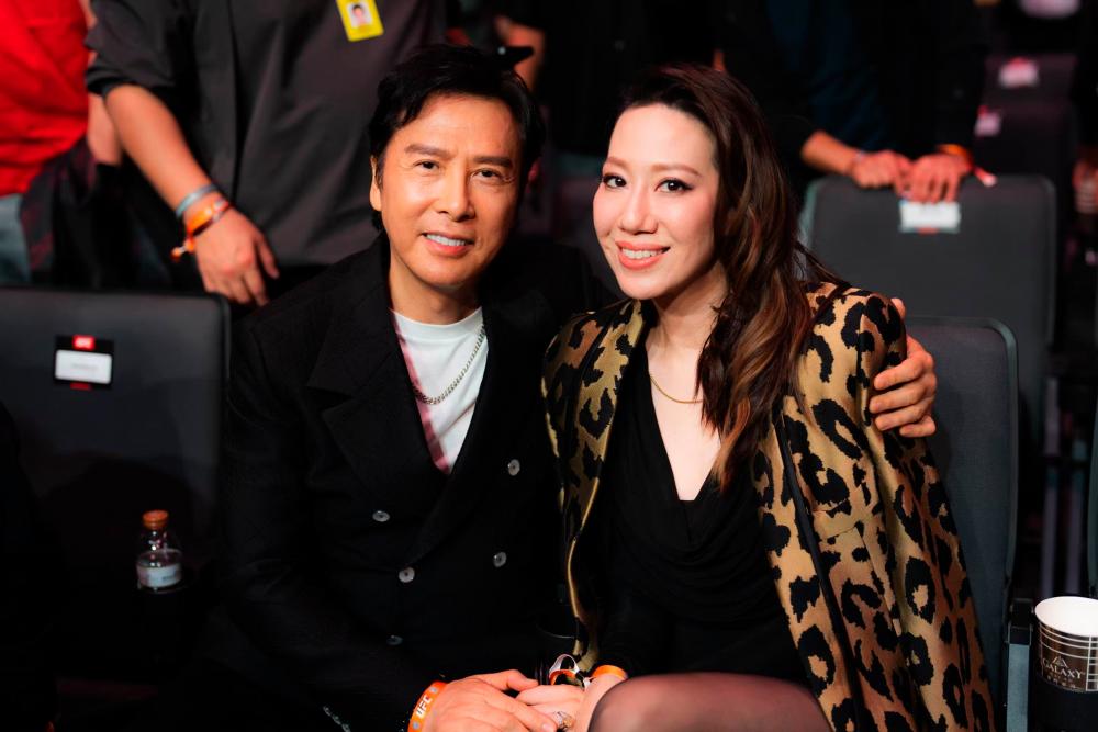 $!Martial artist and action director Donnie Yen and Mrs. Yen was also one of the live audiences of the UFC® FIGHT NIGHT MACAU: YAN vs. FIGUEIREDO.