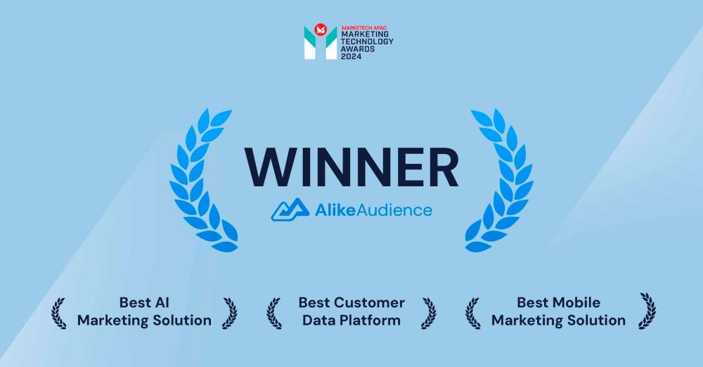 The gala awards night, held in Singapore on November 28, awarded AlikeAudience for Best Customer Data Platform, Best AI Marketing Solution, and Best Mobile Marketing Solution.