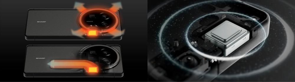 $!Heat dissipation based on camera ring (top) and vapour chamber (bottom) (illustration); Full-metal speaker box (illustration)