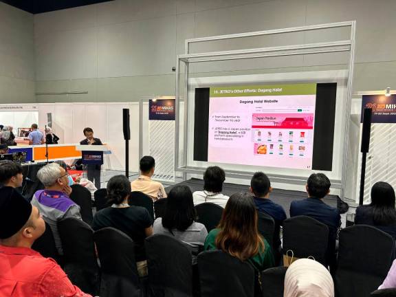 Japan’s ministry of agriculture, forestry and fisheries (MAFF) deputy director of the Overseas Regulatory Affairs Division Koyama Minoru is delivering a special briefing during Mihas 2025.