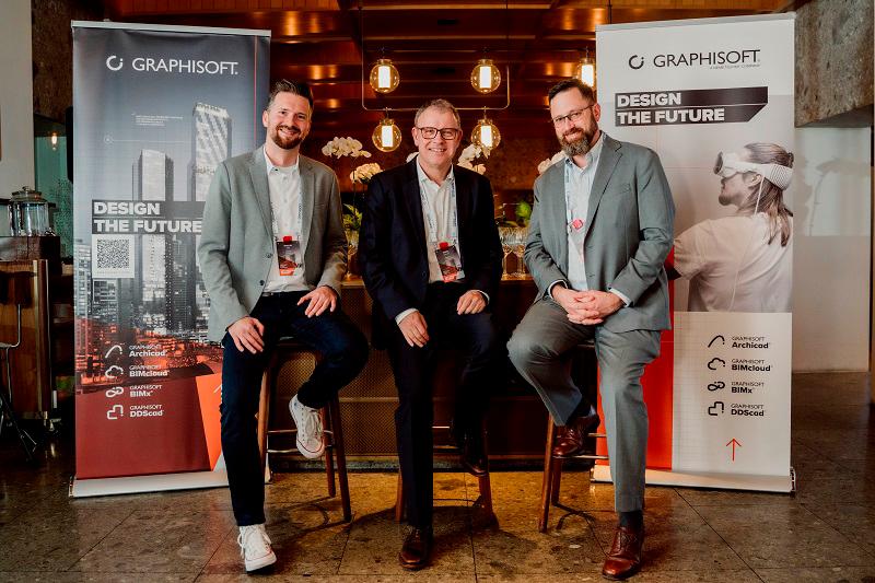 (from left to right) Márton Kiss, Chief Product Officer, Daniel Csillag, CEO and Gergely Kmethy, Chief Customer Success Officer of Graphisoft