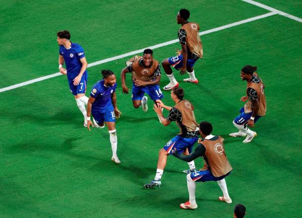 - Chelsea’s Christopher Nkunku celebrates scoring their second goal with teammates REUTERS/Mike Segar
