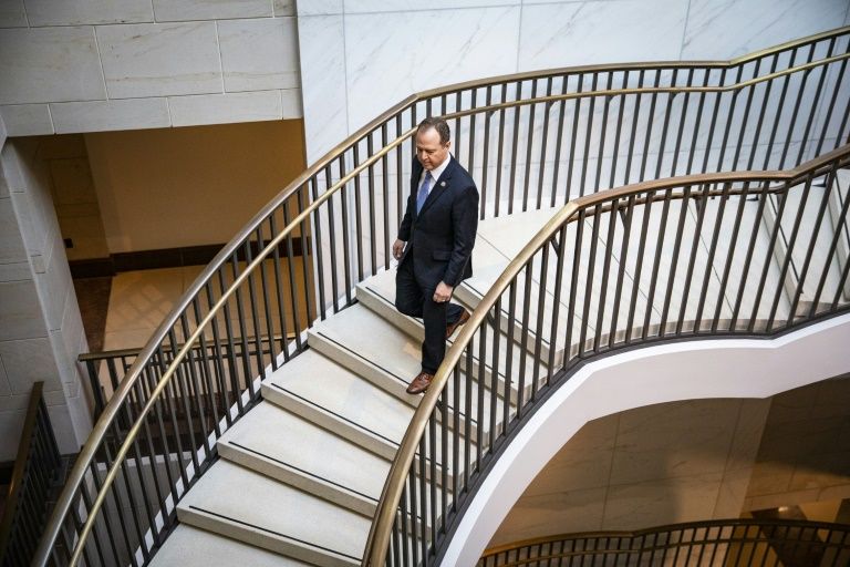 Intelligence Committee Chairman Adam Schiff (D-CA) at the Capitol before a committee meeting with Acting Director of National Intelligence Joseph Maguire to discus a whistleblower complaint. — AFP