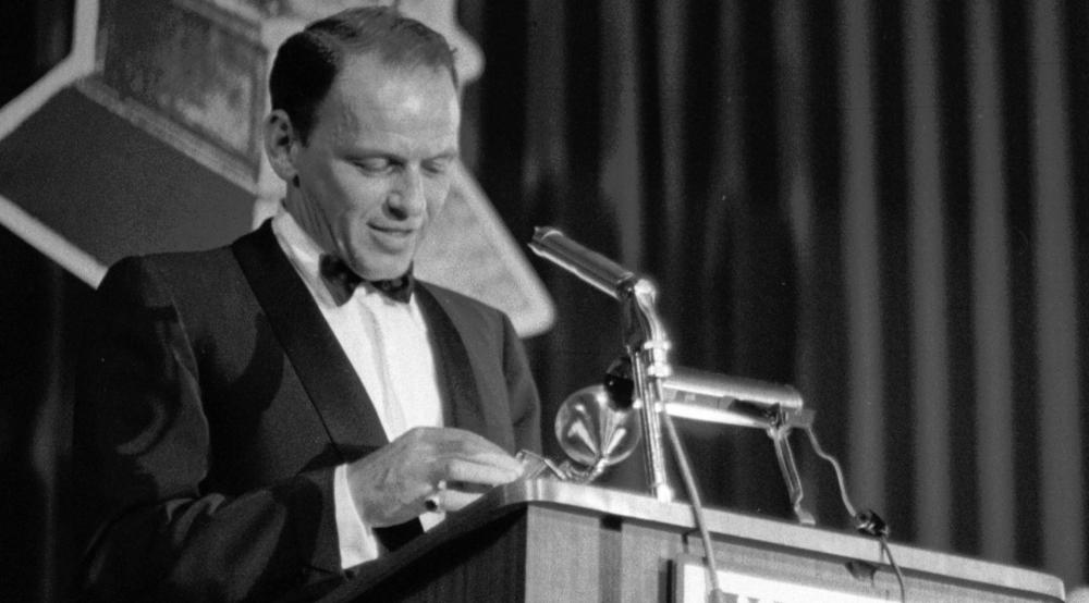 $!Singer and actor Frank SInatra at the first Grammy Awards.