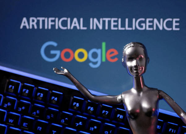 Google logo and AI Artificial Intelligence words are seen in this illustration created on May 4, 2023. - REUTERSpix