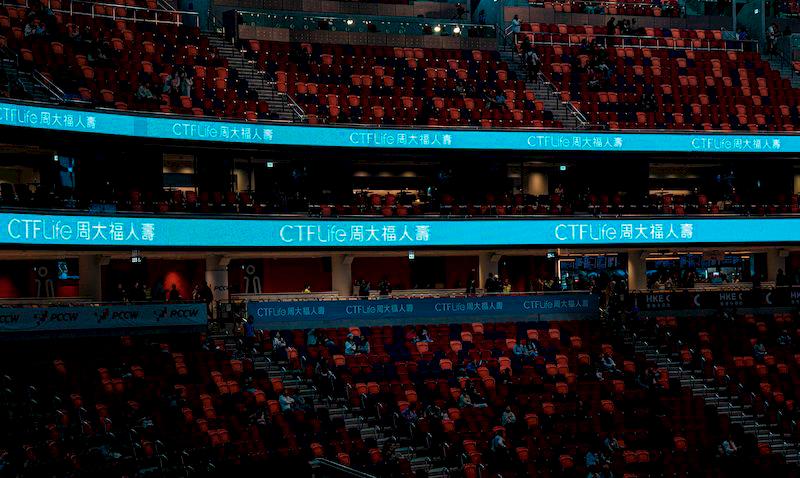 $!CTF Life’s brand presence across the main stadium during the ceremony.