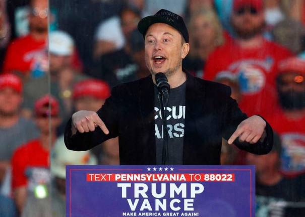 Tesla CEO and X owner Elon Musk speaks during a rally for Republican presidential nominee and former U.S. president Donald Trump, at the site of the July assassination attempt against Trump, in Butler, Pennsylvania, U.S., October 5, 2024. REUTERSpix