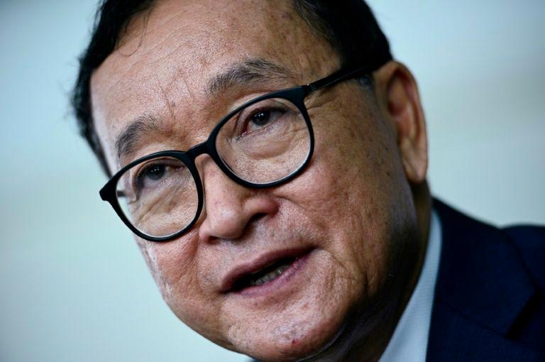 Exiled opposition figure Sam Rainsy has lived in France since 2015 to avoid prison for convictions he says are politically motivated. — AFP