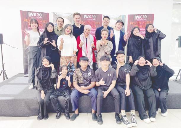 Team members for the play that will be staged on June 22. – Adib Rawi Yahya/theSun