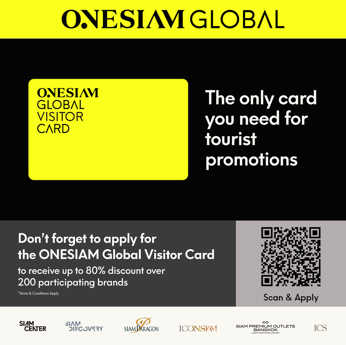 ONESIAM Global Visitor Card - Privilege card for tourists across Bangkok’s 6 premier malls