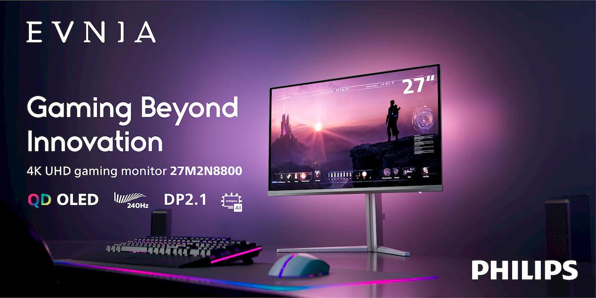 Philips Evnia launches the 4th Gen QD-OLED Gaming Monitor 27M2N8800