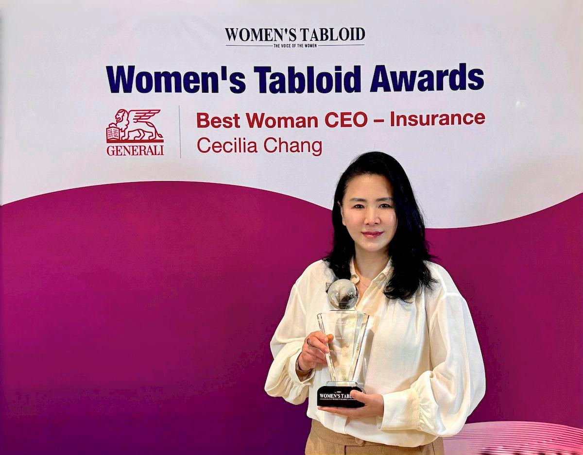 Cecilia Chang, CEO of Generali Hong Kong, named ‘Best Woman CEO – Insurance’ at Women’s Tabloid Awards.