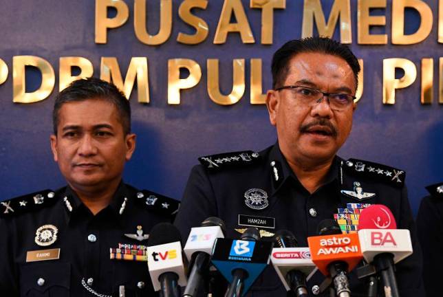 Ketua Polis Pulau Pinang, Datuk Hamzah Ahmad. - fotoBERNAMA