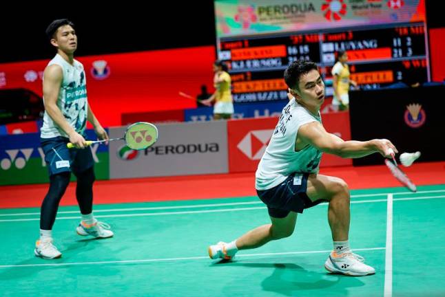 National men’s doubles pair, Goh Sze Fei-Nur Izzuddin Rumsani. - BERNAMApix