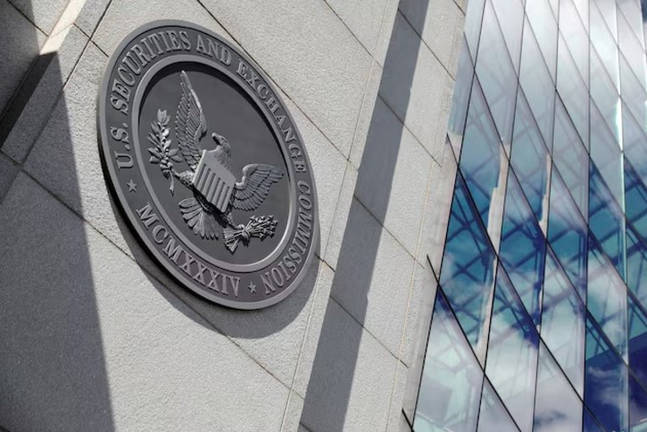 The seal of the U.S. Securities and Exchange Commission (SEC) is seen at their headquarters in Washington, D.C., U.S., May 12, 2021. - REUTERS