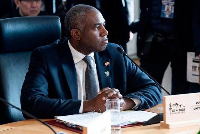 British Foreign Secretary David Lammy attends the G7 foreign ministers meeting in La Malbaie, Charlevoix, Quebec, March 13, 2025. SAUL LOEB/Pool via REUTERS/File Photo