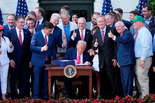 U.S. President Donald Trump signs a sweeping spending and tax legislation, known as the “One Big Beautiful Bill Act“ - REUTERSPix