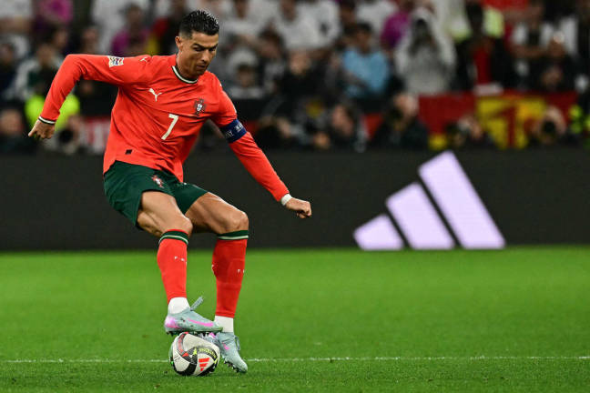 Portugal’s forward #07 Cristiano Ronaldo controls the ball during the UEFA Nations League semi-final football match between Germany and Portugal in Munich, southern Germany on June 4, 2025. - AFPpix