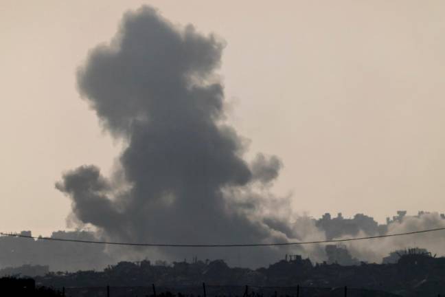 Smoke rises from Gaza after an explosion, near the Israel-Gaza border, as seen from Israel, May 31, 2025. - REUTERS/Amir Cohen