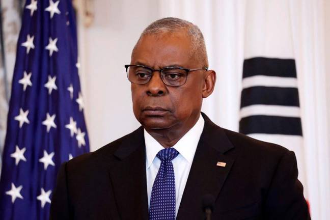 U.S. Secretary of Defense Lloyd Austin speaks during a joint news conference at the State Department on October 31, 2024 in Washington, DC. Blinken and Austin are meeting with their South Korean counterparts for a 2+2 diplomatic and defense meeting. Alex Wong/Getty Images/AFP