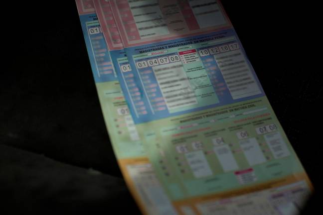The ballot for the judicial and magistrate election is pictured ahead of the first-ever public election for judges, in Morelia, Mexico, May 31, 2025. - REUTERS/Ivan Arias