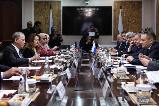 Deputy Prime Minister Datuk Seri Fadillah Yusof (left) today holds a meeting with Russia’s state nuclear corporation Rosatom director-general Alexey Likhachev (right) to discuss bilateral cooperation in nuclear energy. - BERNAMA