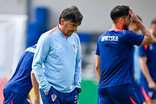 Croatia’s head coach Zlatko Dalic supervises a MD-1 training session at the team’s base camp in Neuruppin on June 23, 2024, on the eve of their UEFA Euro 2024 football match against Italy. - AFPpix