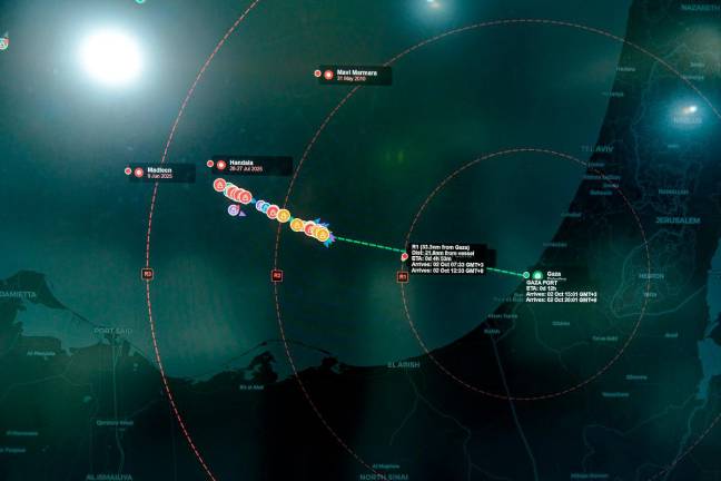 The ongoing live broadcast at the Sumud Nusantara Command Centre. - Bernama file pic