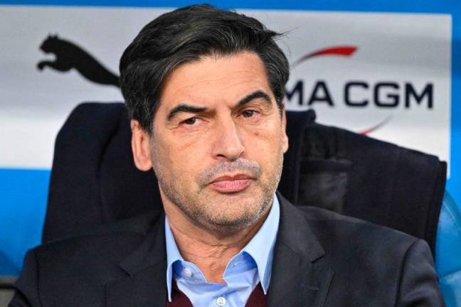 Lyon coach Paulo Fonseca has been suspended from the bench and referee locker room until Nov 30. AFPpix