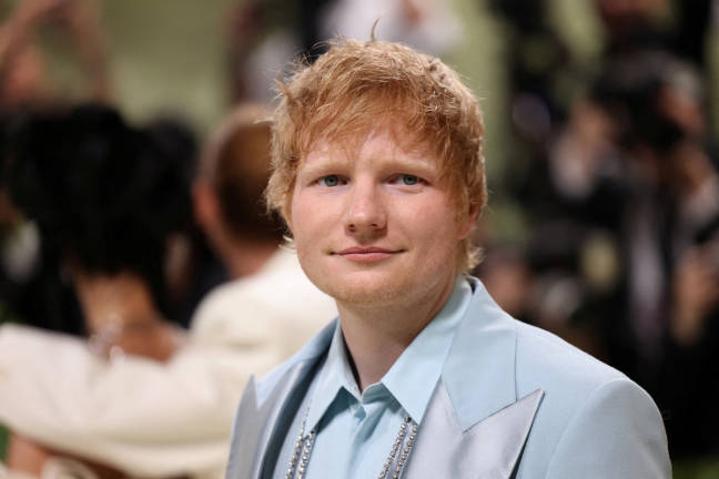 Ed Sheeran poses at the Met Gala, an annual fundraising gala held for the benefit of the Metropolitan Museum of Art’s Costume Institute with this year’s theme ‘Sleeping Beauties: Reawakening Fashion’ in New York City, New York, U.S., May 6, 2024. - REUTERSpix