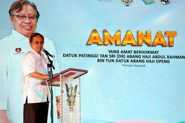 Sarawak Premier, Tan Sri Abang Johari Tun Openg. - BERNAMApix