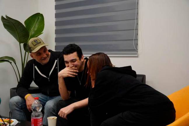 Edan Alexander, who has been released from captivity by Hamas, after he had been kidnapped during the deadly October 7, 2023 attack on Israel, reacts as he reunites with his parents in Reim, southern Israel, before flying to Tel Aviv May 12, 2025. GPO/Handout via REUTERS