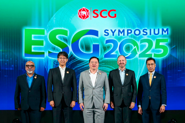 Leading international speakers sharing perspectives and approaches for transitioning to sustainability at the ESG Symposium 2025 at SCG Headquarters, Bangkok, Thailand