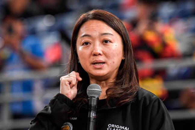 Minister of Youth and Sports, Hannah Yeoh delivered a speech at the Opening Ceremony of the 2025 National Combat Sports Championship at the Axiata Arena, Bukit Jalil. - Bernama pic